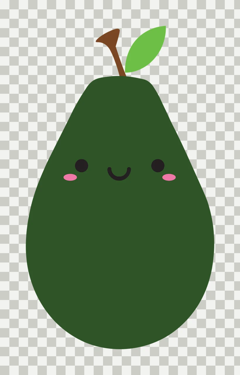 Keychain Pear Fruit Silhouette With Leaves black leaf minimalist transparency and detail preview thumbnail