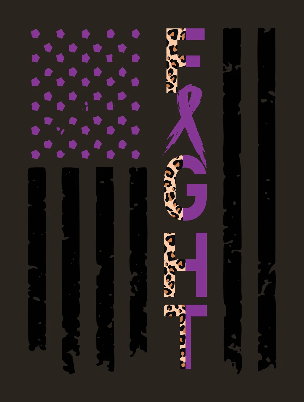 Fight Typography With Ribbon And Stripes stars distressed black contrast preview thumbnail