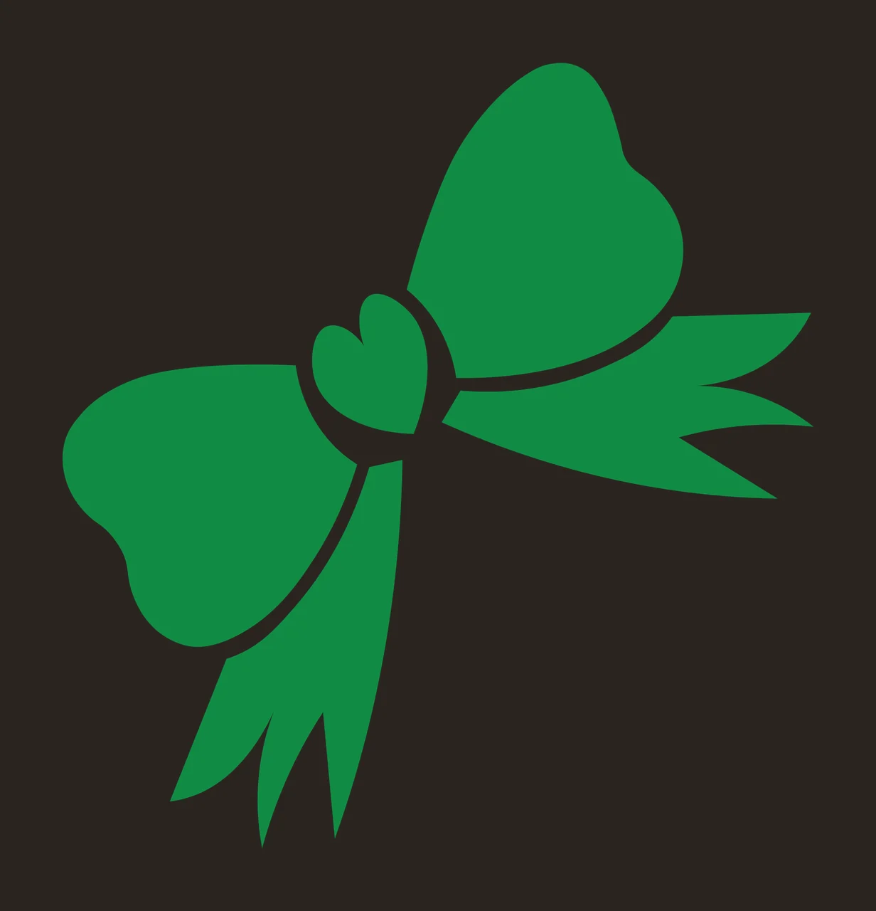 Can Glass Wrap Green Ribbon Heart Knot Bow contrast preview thumbnail