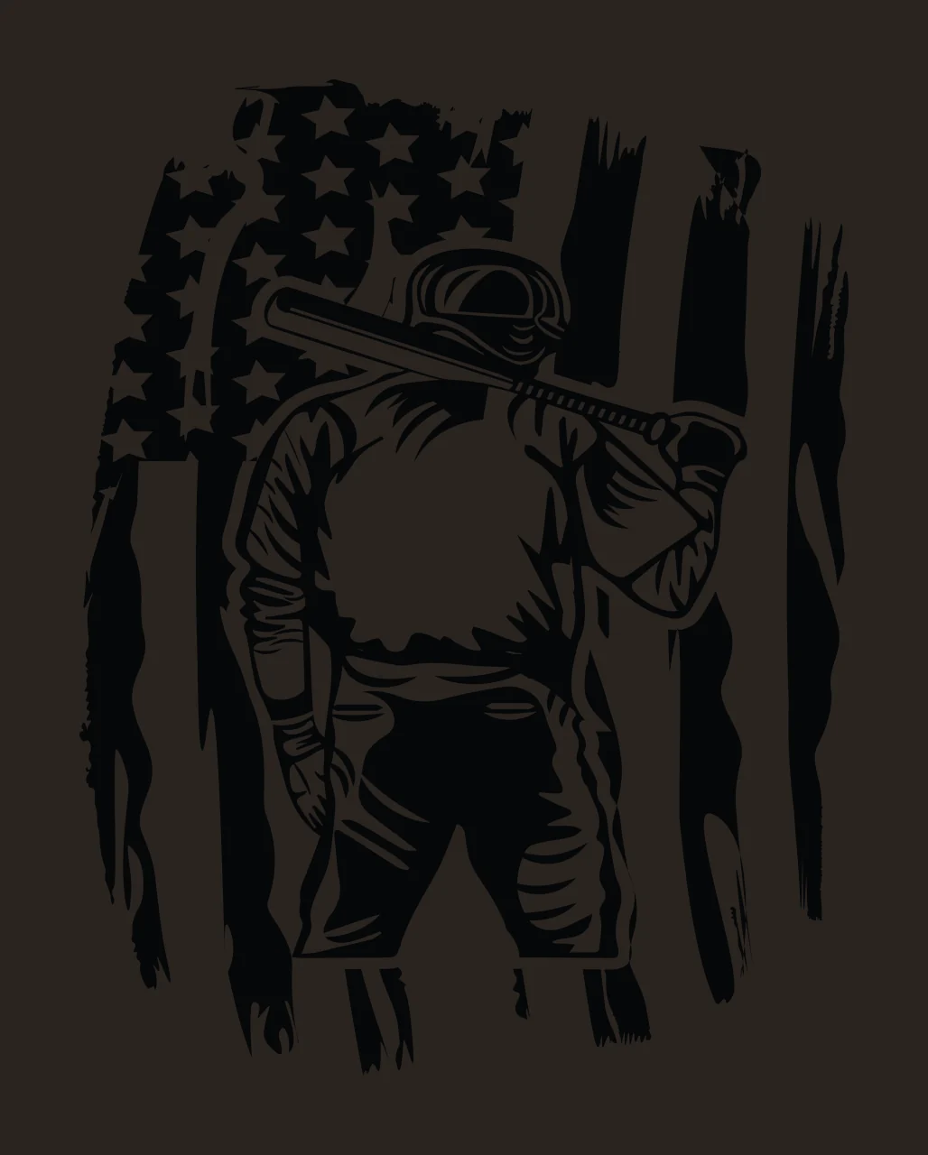 Baseball Player Holding Bat Against Vertical Distressed Flag stripes contrast preview thumbnail
