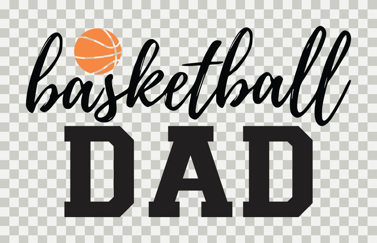 Basketball Dad Text With Ball Icon and typography minimalist graphic transparency and detail preview thumbnail