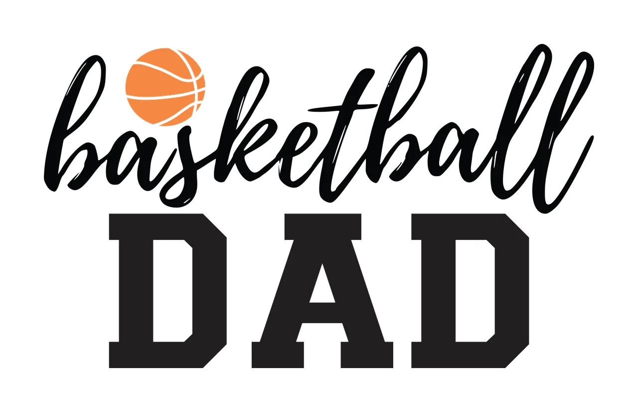 Basketball Dad Text With Ball Icon and typography minimalist graphic