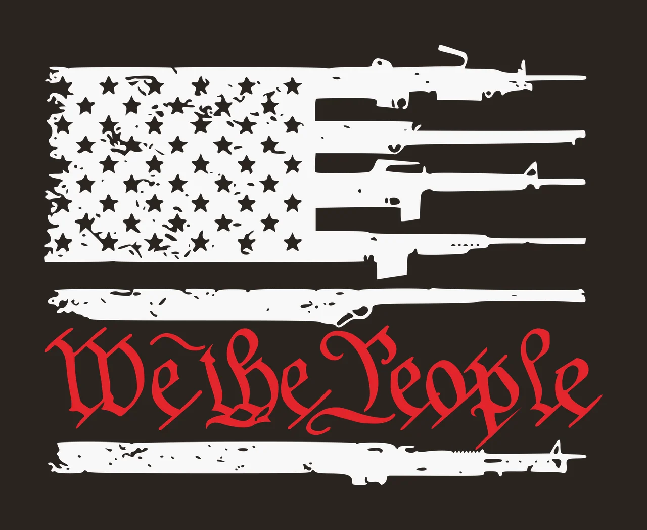 We The People Flag With Weapons stylized black white plain contrast preview thumbnail