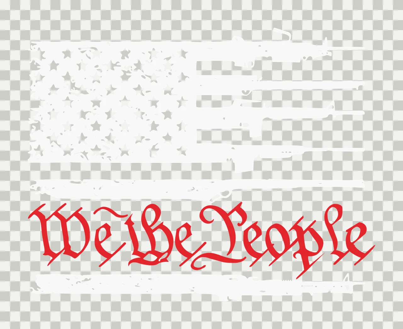 We The People Flag With Weapons stylized black white plain transparency and detail preview thumbnail