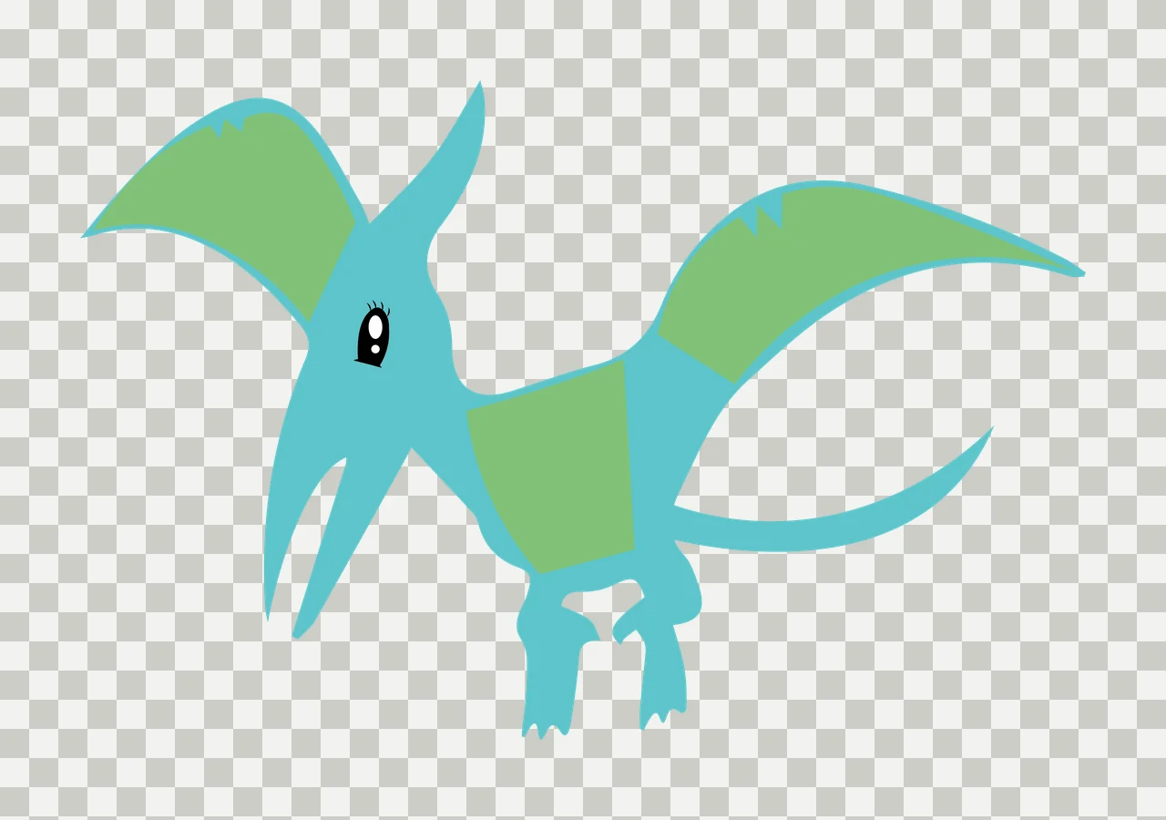 Dinosaur Simple Black Silhouette Of A Flying Pterosaur Wings transparency and detail preview thumbnail