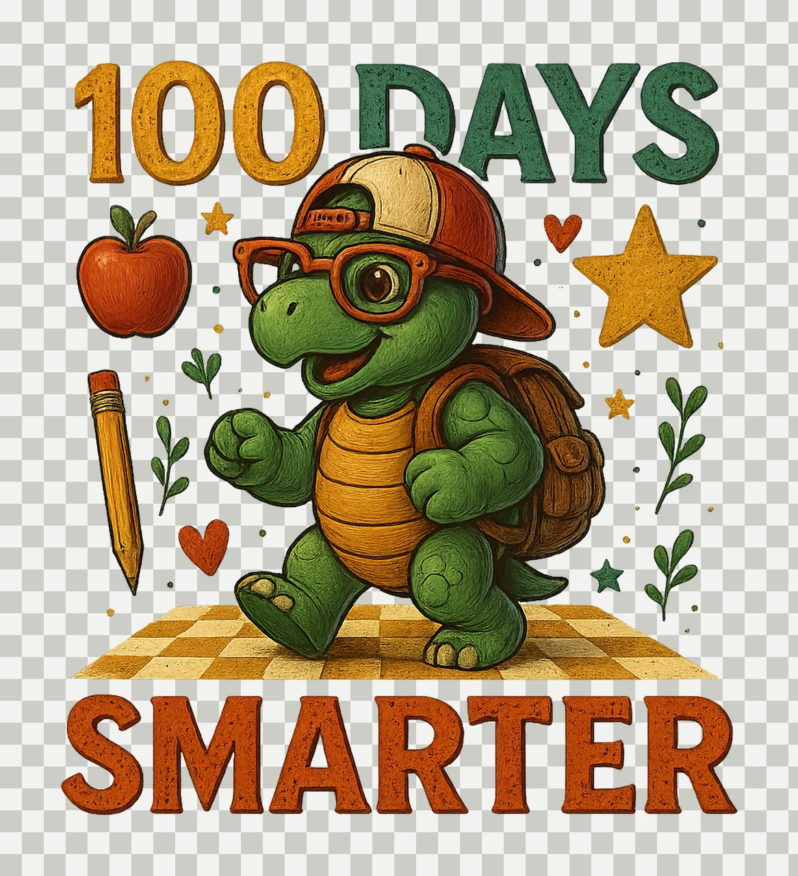 100 Days Smarter Dinosaur 100th Day School Sublimation Cute transparency and detail preview thumbnail