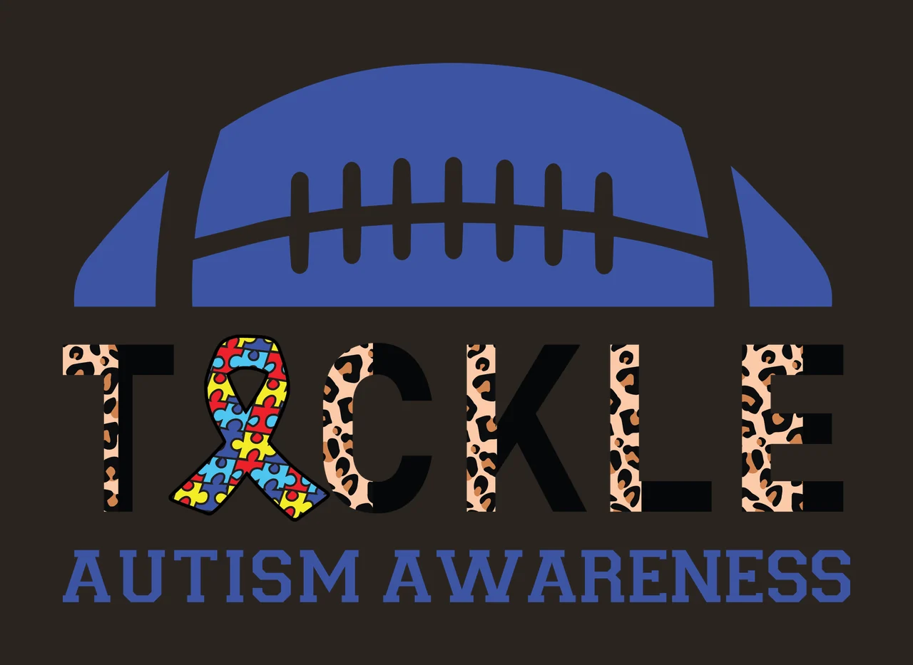 Tackle Autism Awareness Football Graphic typography and display contrast preview thumbnail