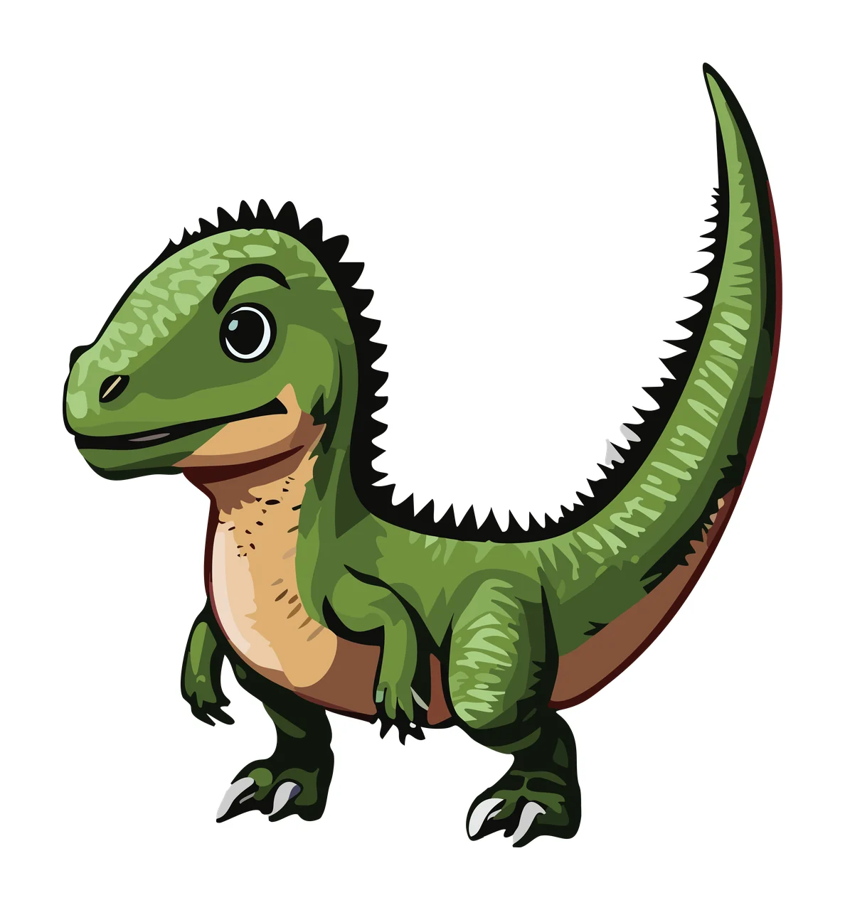 Dinosaur Standing Silhouette With Textured Details tail spikes