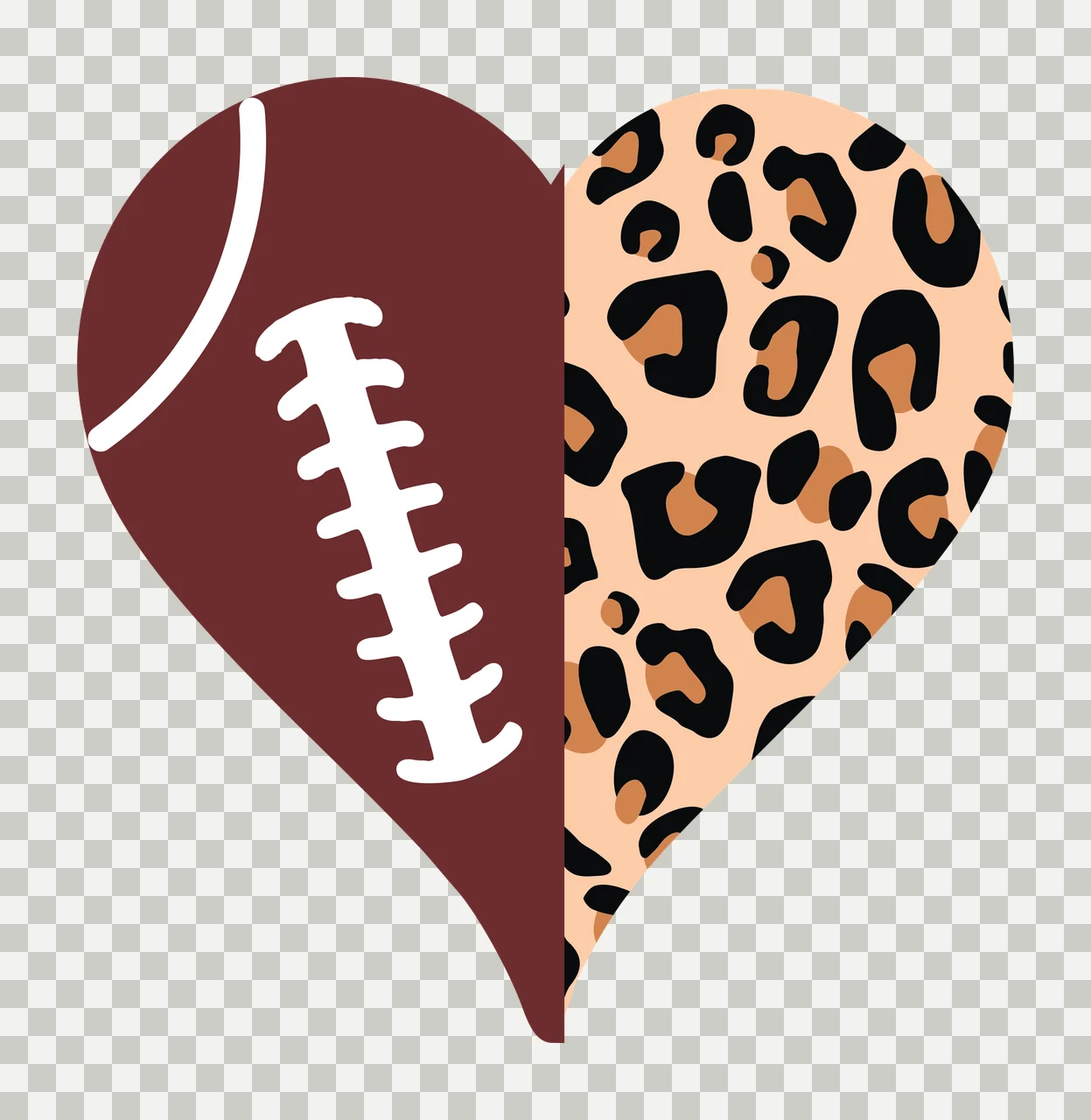 Heart Leopard Shape Split Between Solid Black print white plain transparency and detail preview thumbnail