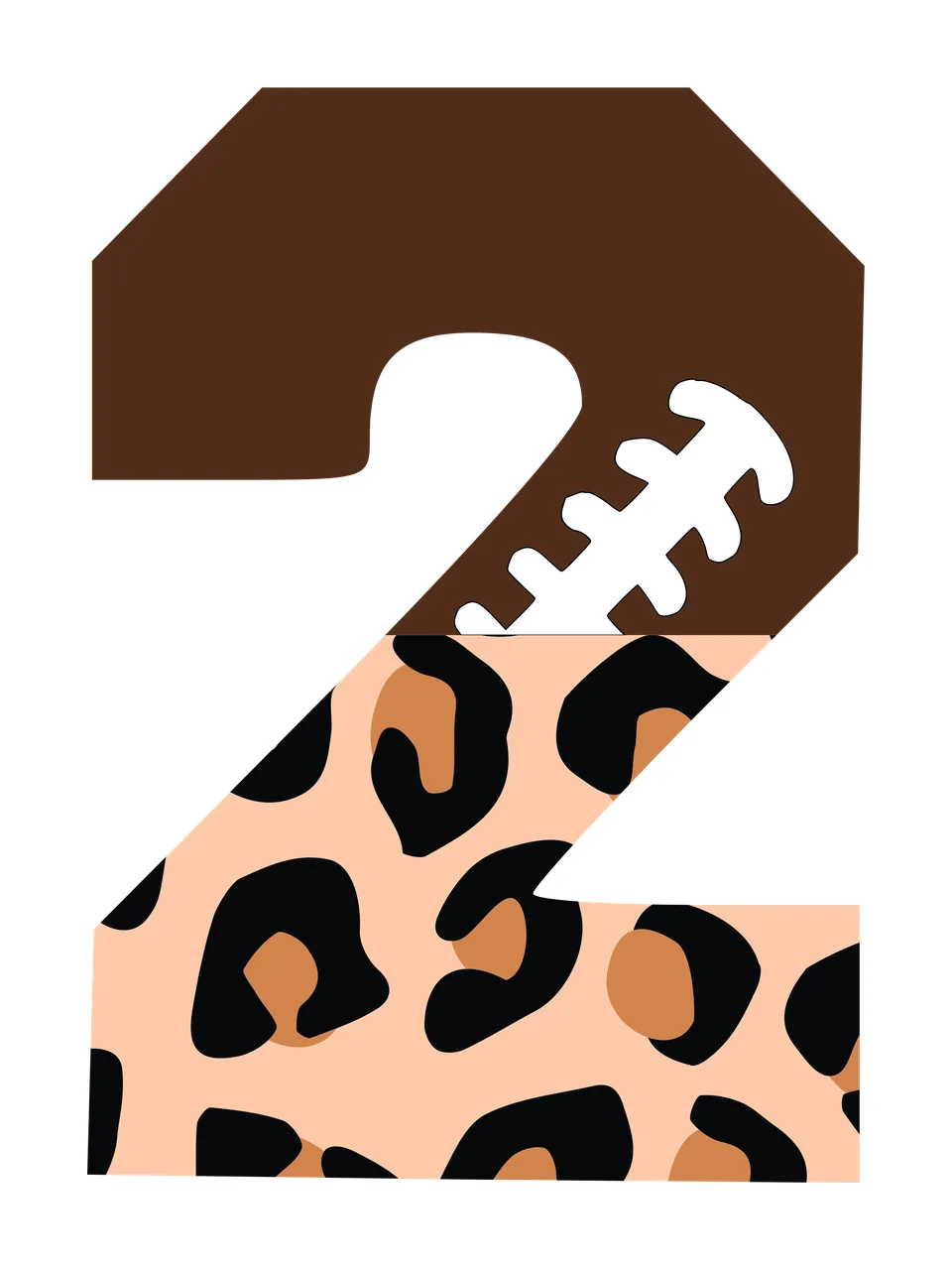 Football Font Half Leopard Character 20 american gridiron touchdown