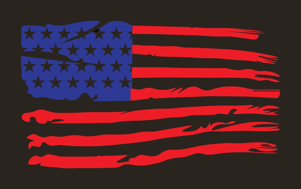 Flag Distressed American Black Stencil stripes stars monochrome contrast preview thumbnail