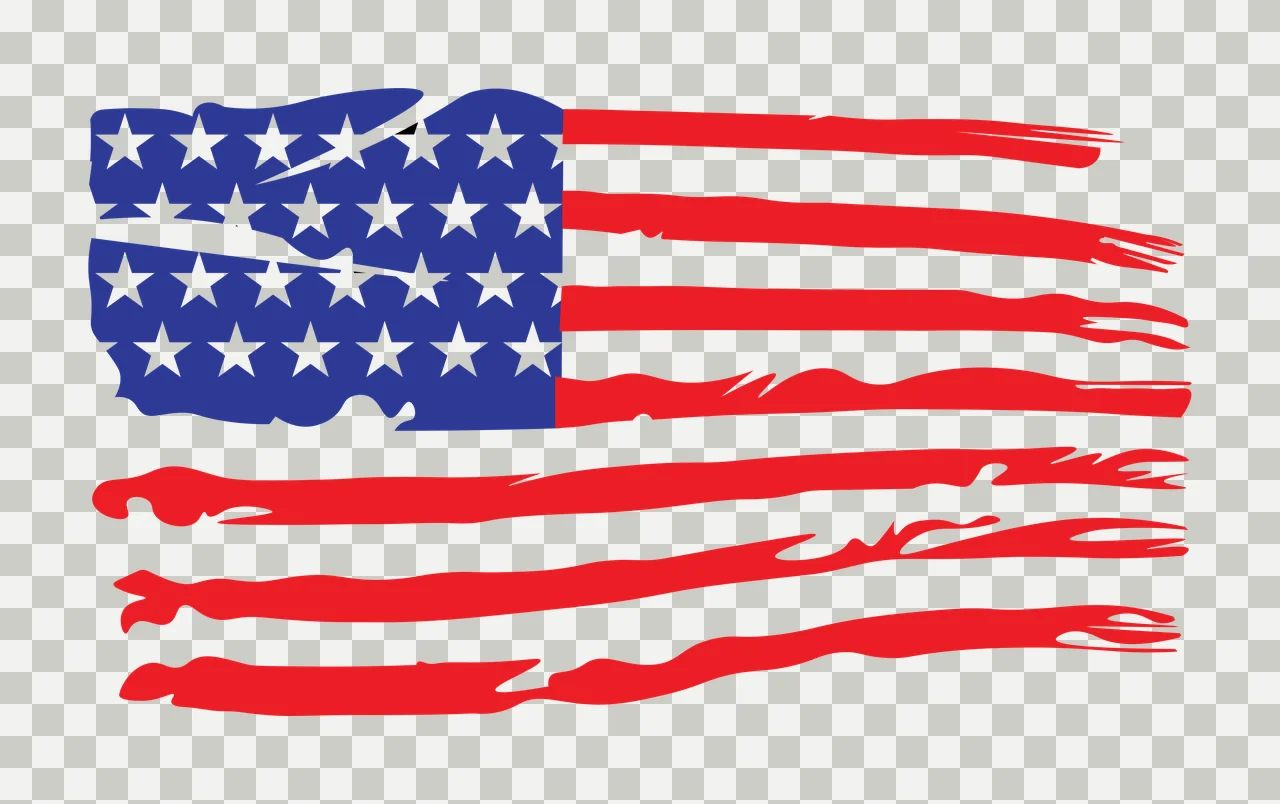 Flag Distressed American Black Stencil stripes stars monochrome transparency and detail preview thumbnail