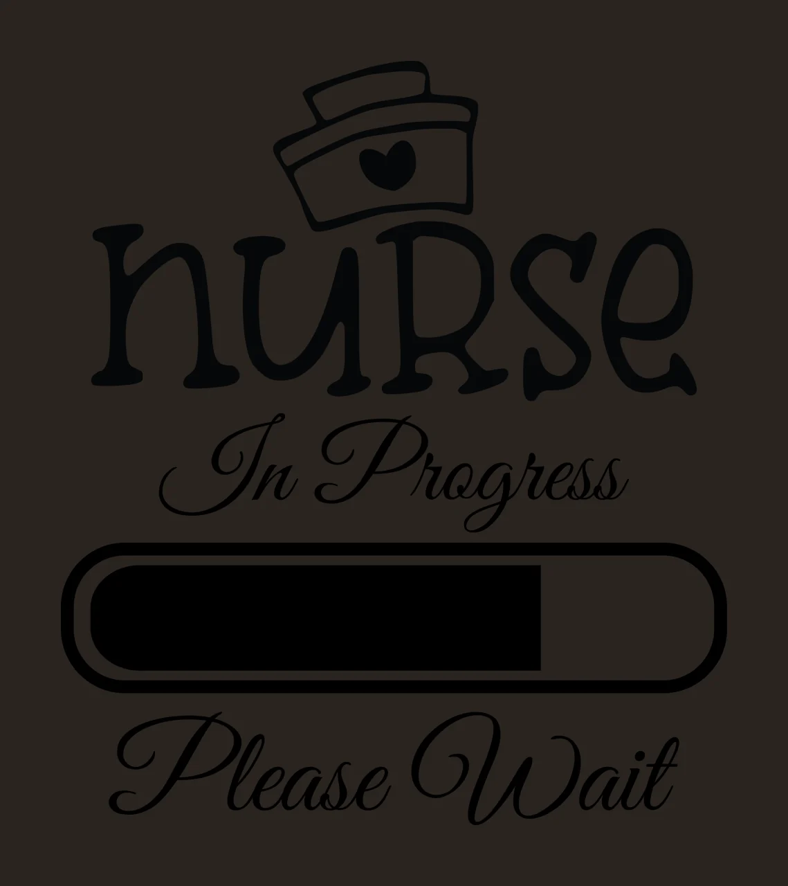 Nurse In Progress Text With Cap Icon loading bar black white contrast preview thumbnail