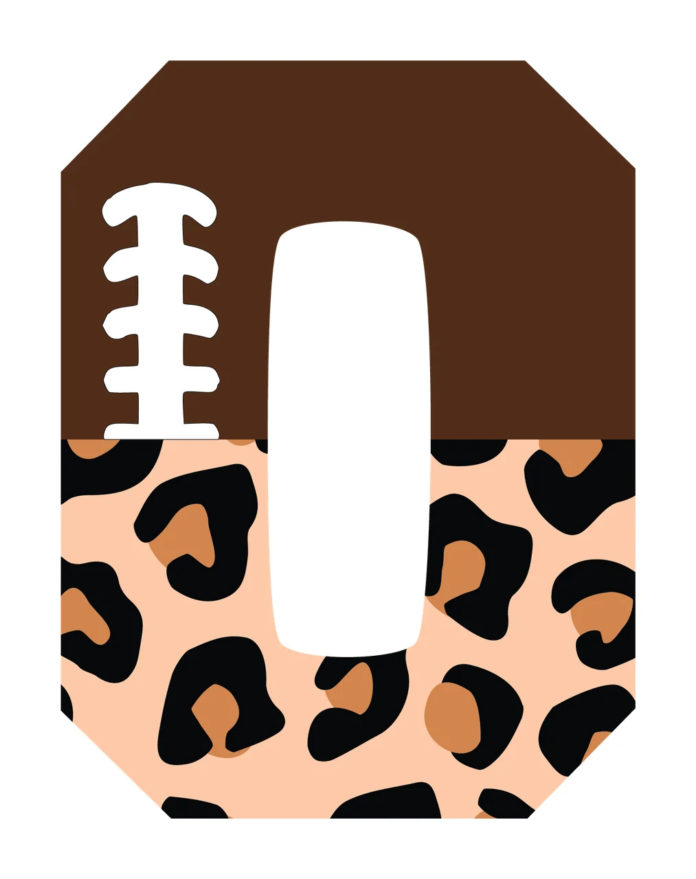 Letter O Brown Football Leopard Print