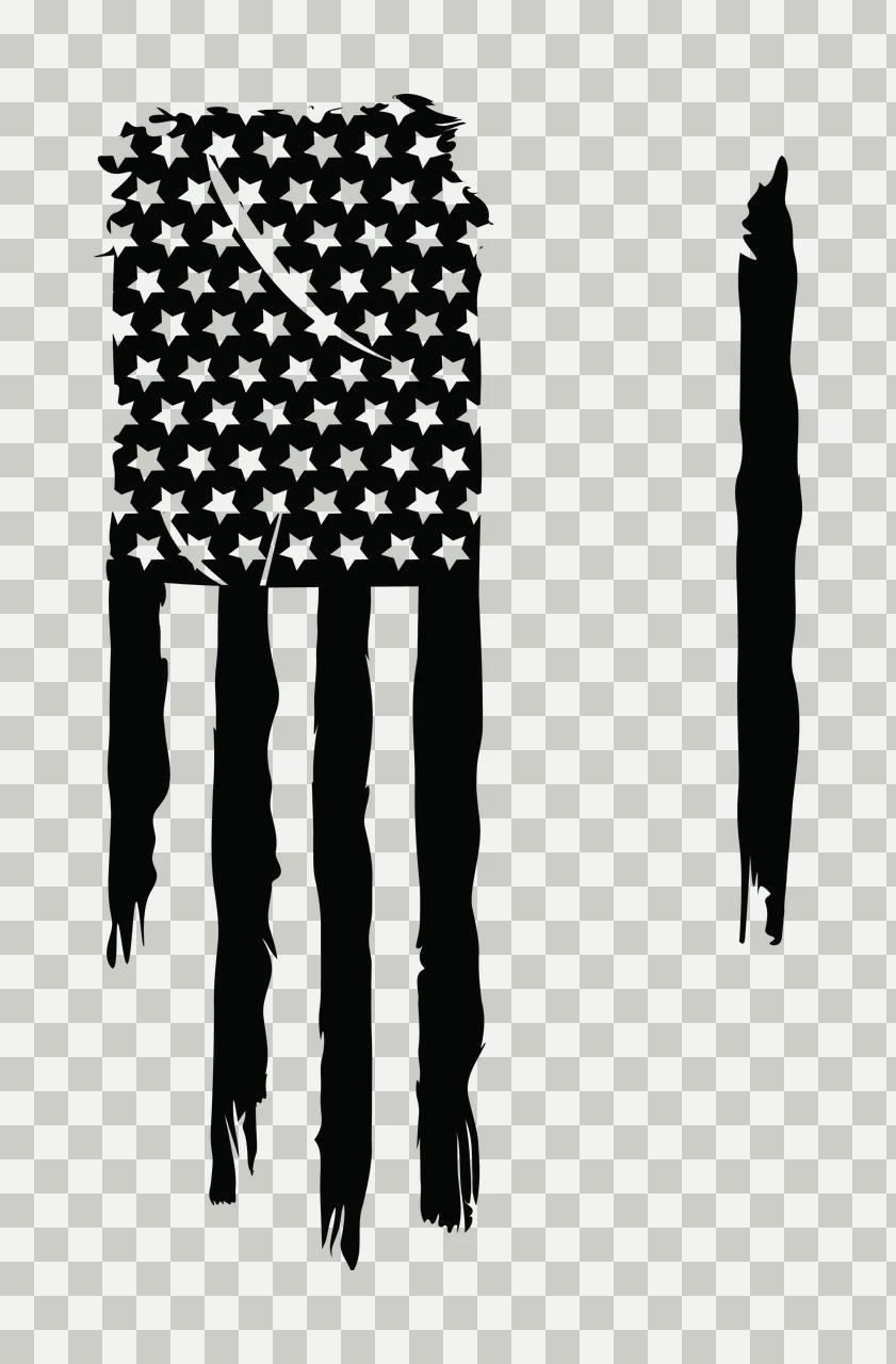 Flag Tattered Graphic With Vertical Stripe And Star stars stripes transparency and detail preview thumbnail