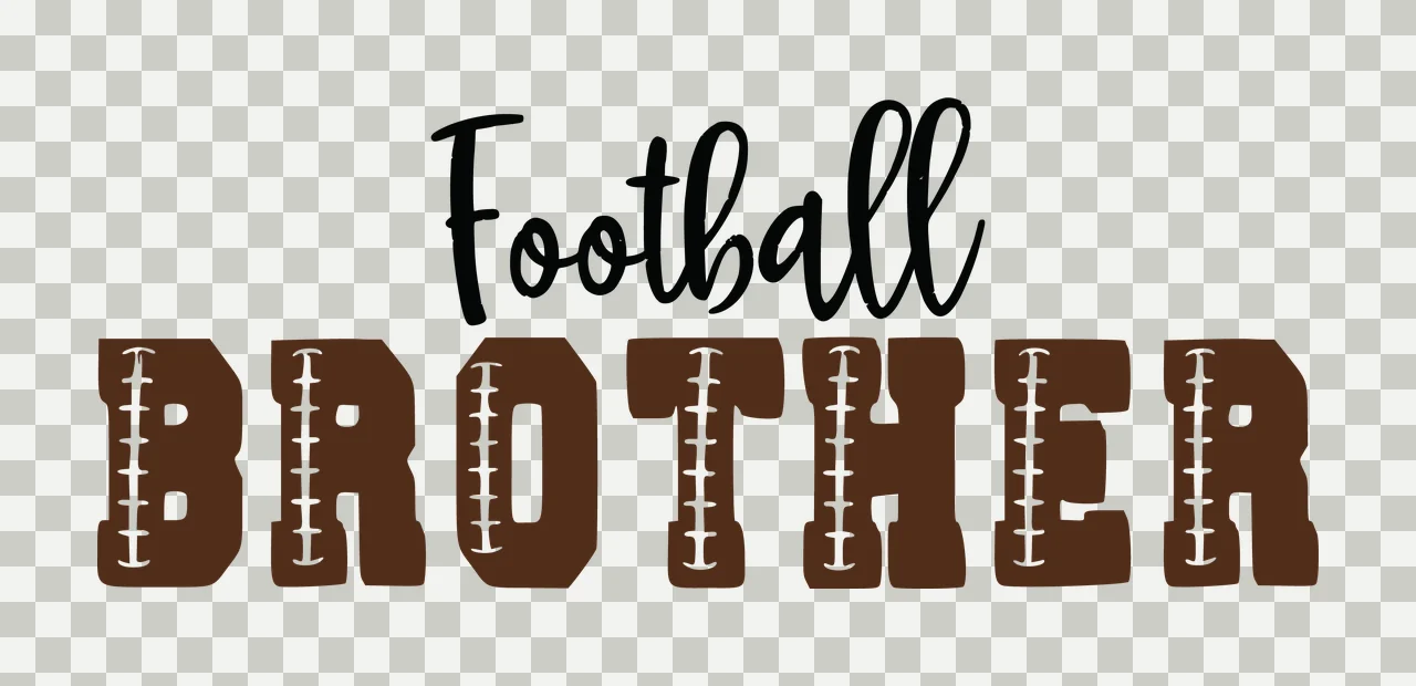 Football Brother Text Graphic Typography Black White sport transparency and detail preview thumbnail