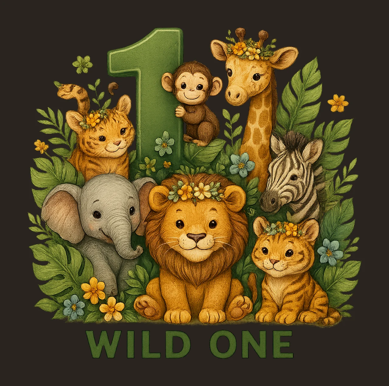 Wild One Birthday Collection Wild One 1st Birthday Safari contrast preview thumbnail