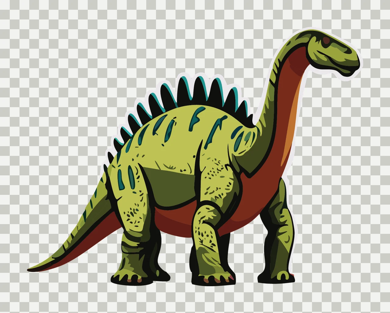 Dinosaur Silhouette With Spiky Back walking spikes black white transparency and detail preview thumbnail