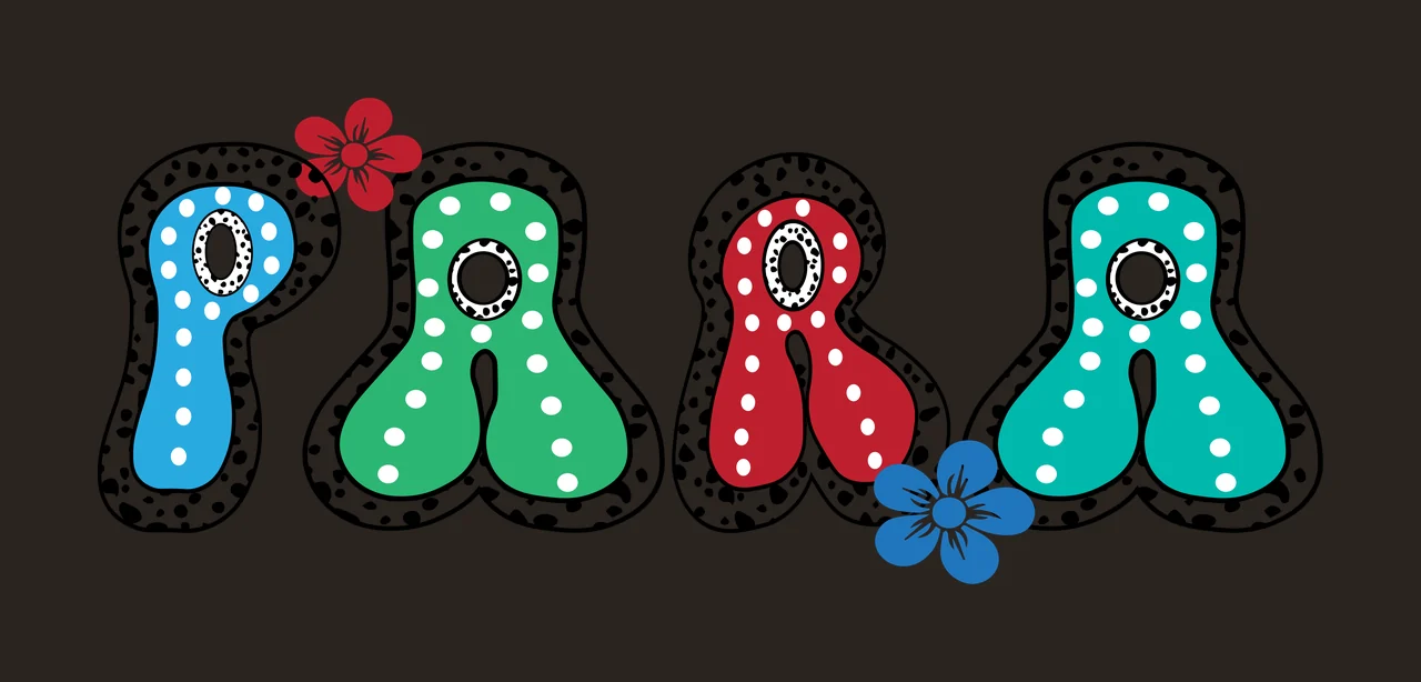 Para Lettering With Flower Embellishments lettered letter decorative contrast preview thumbnail