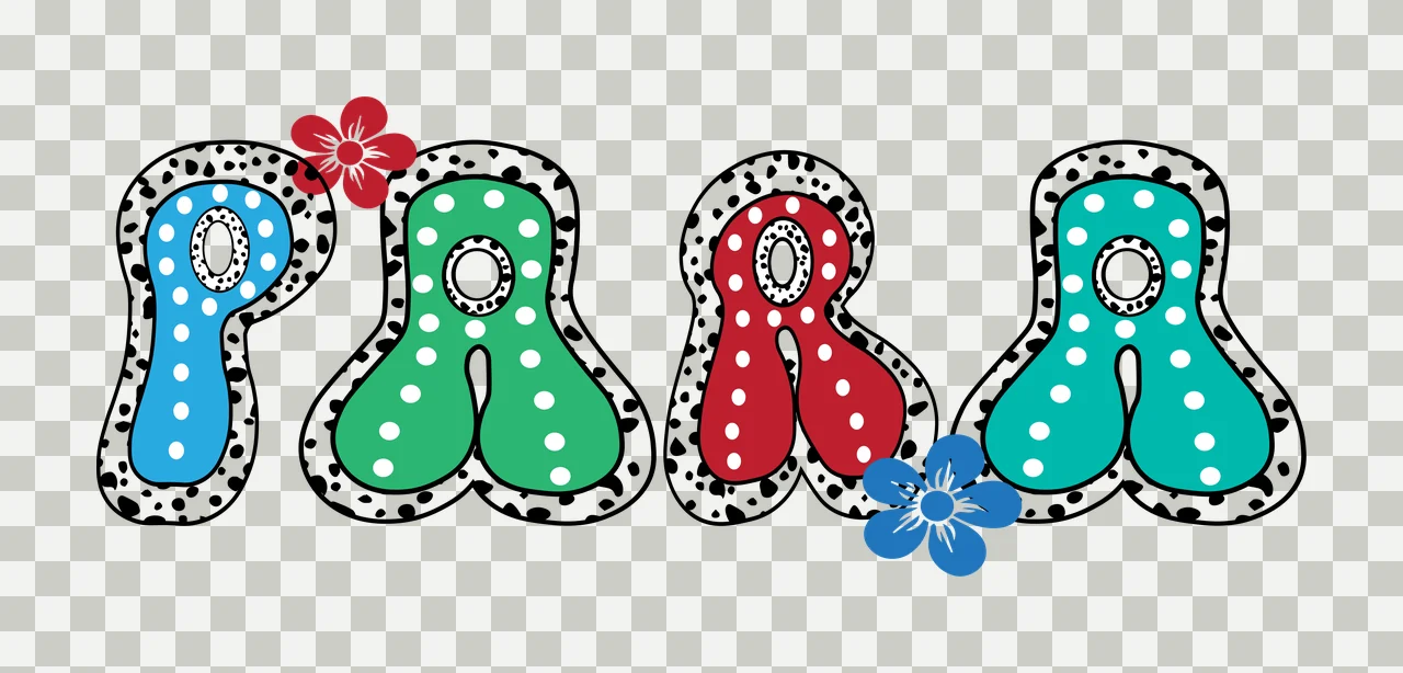 Para Lettering With Flower Embellishments lettered letter decorative transparency and detail preview thumbnail