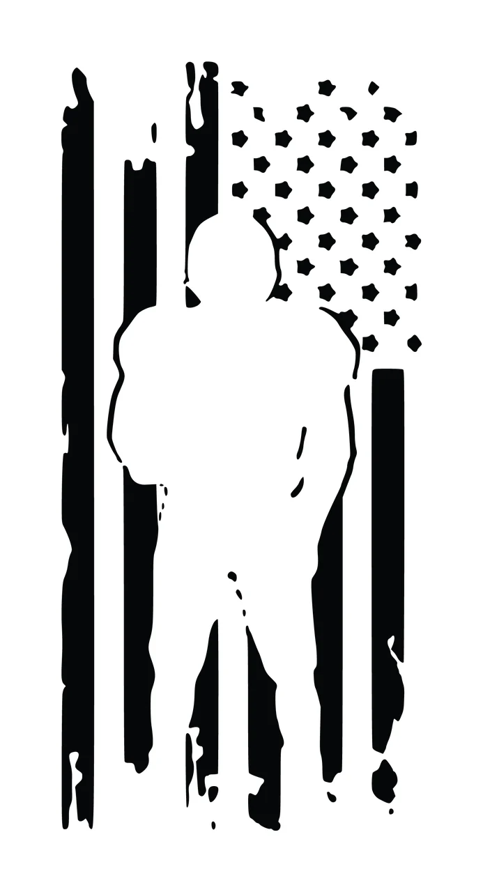 Football Flag Player Silhouette With Pattern standing helmet
