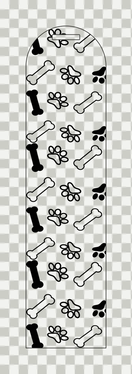 Dog Paw And Bone Pattern Tag repeating prints bones graphic transparency and detail preview thumbnail