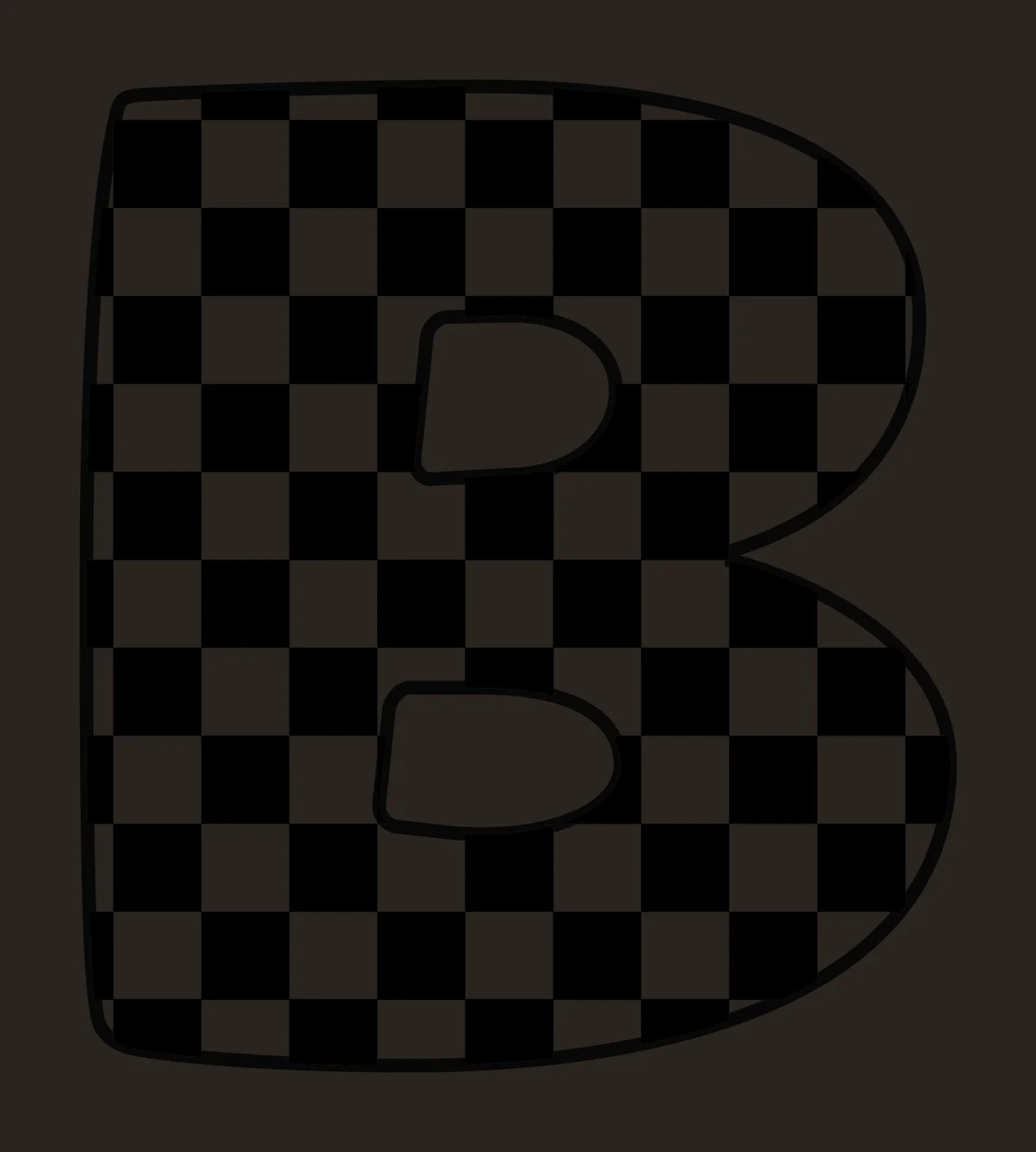Can Glass Wrap B Letter Checkerboard Monochrome Graphic contrast preview thumbnail