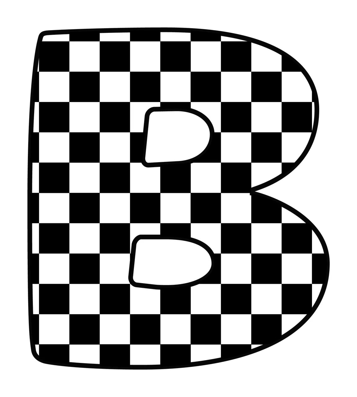 Can Glass Wrap B Letter Checkerboard Monochrome Graphic