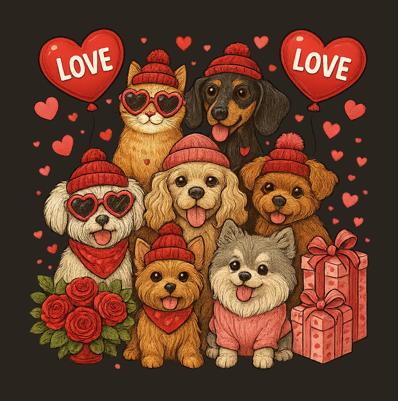 Valentine dog Valentines day sublimation design dog mom gift contrast preview thumbnail