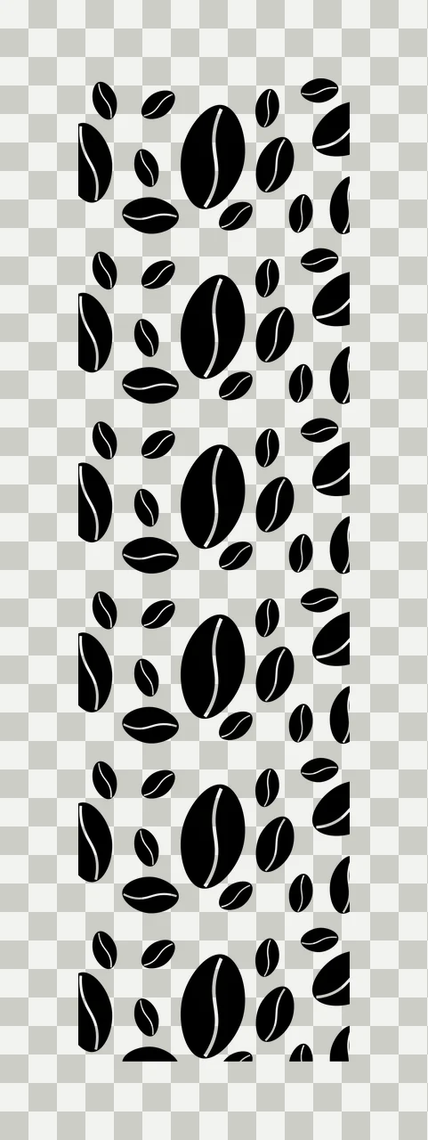 Coffee Beans Seamless Pattern Monochrome floating black white transparency and detail preview thumbnail