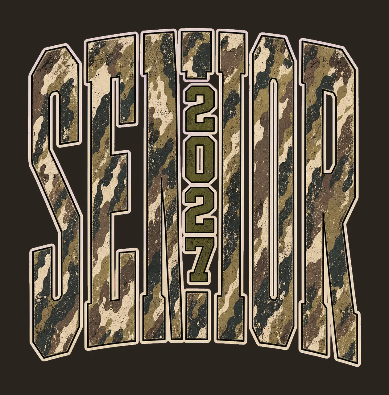 Senior 2027 Camo Graduation sublimation instant Variation B contrast preview thumbnail