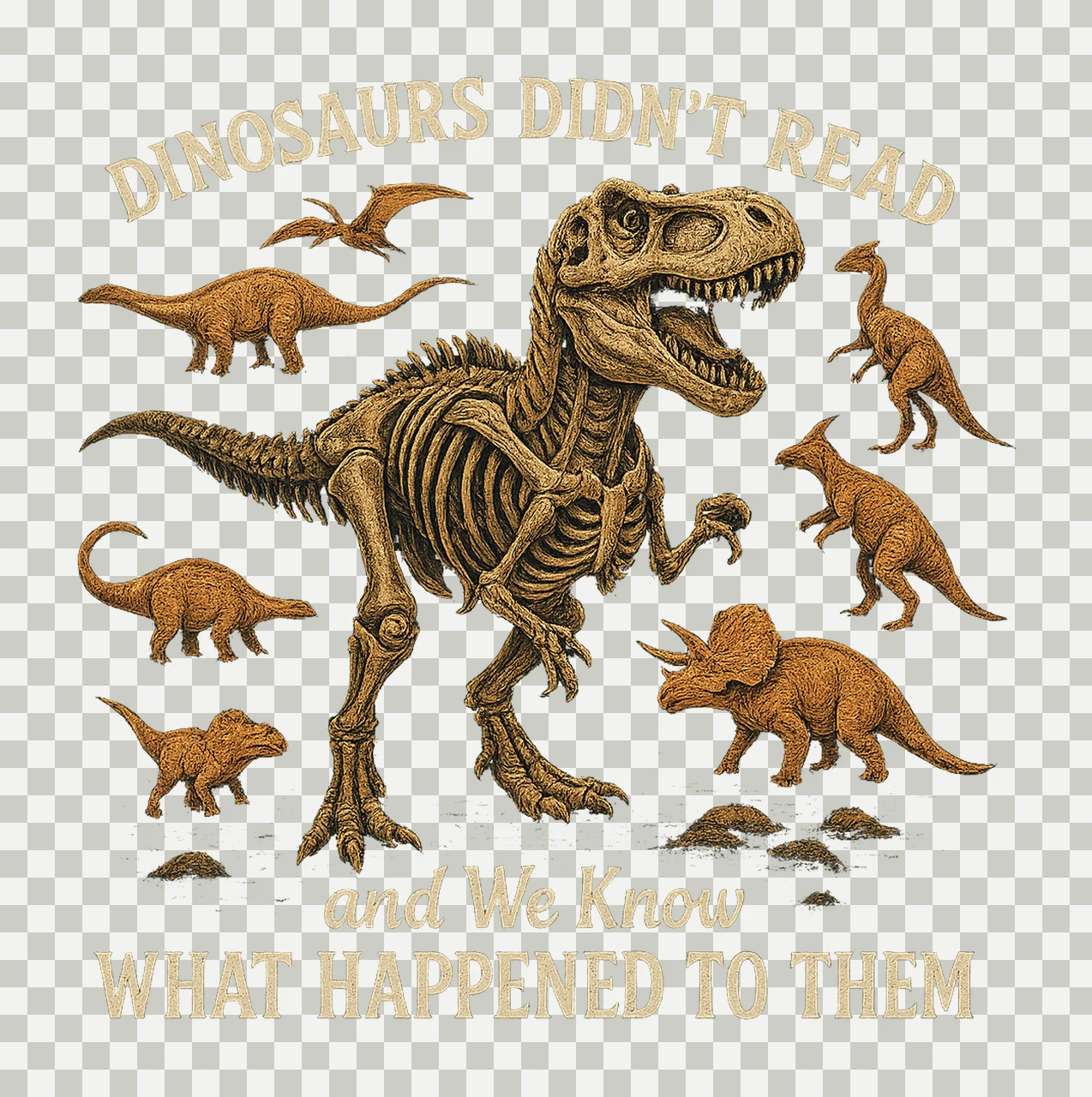 Dinosaurs Didn Read Funny Teacher Design Educator transparency and detail preview thumbnail