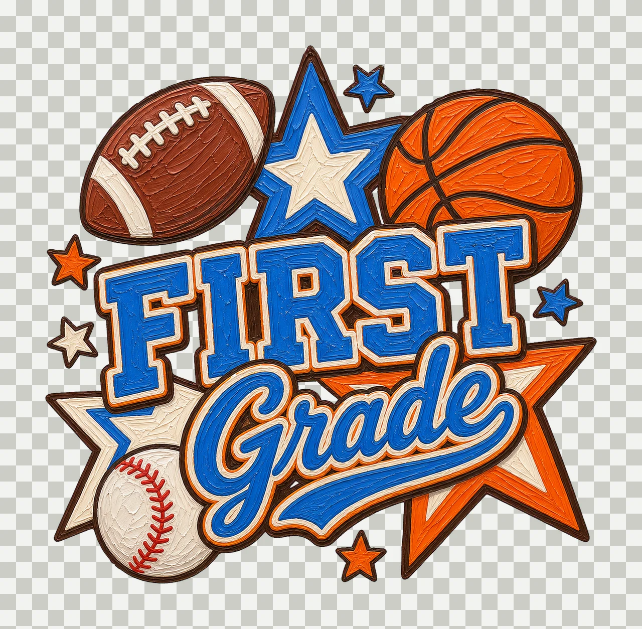 Sports Back To School Grade Football Basketball Variation B transparency and detail preview thumbnail