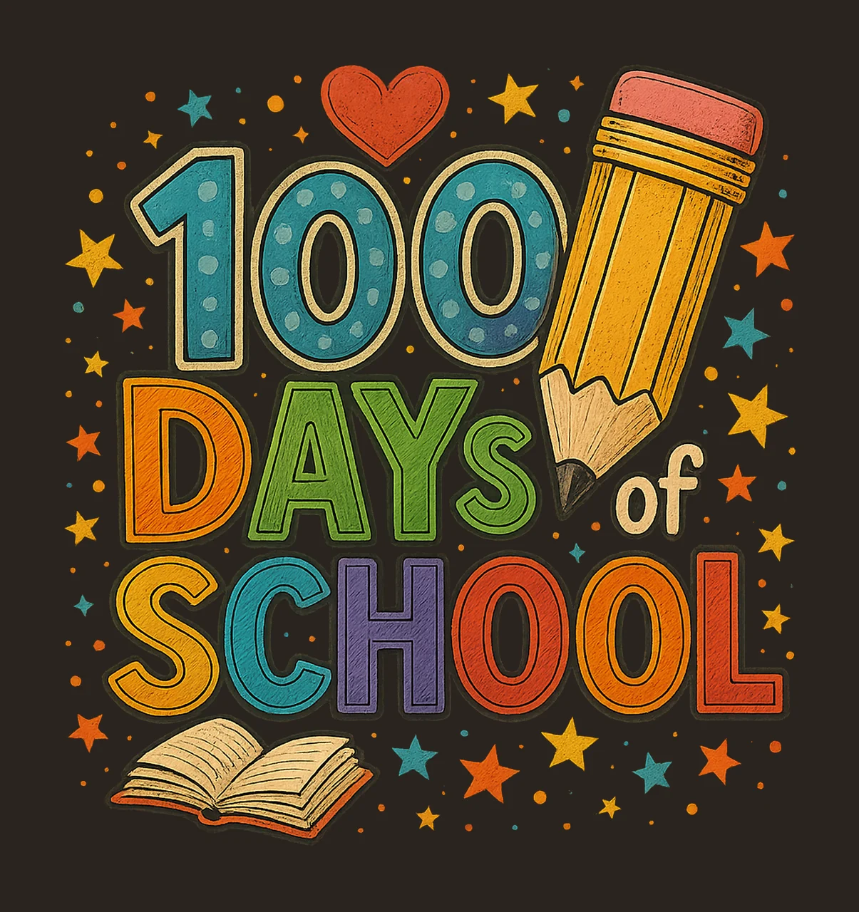 100 Days of School Teacher Sublimation Design Fun School contrast preview thumbnail