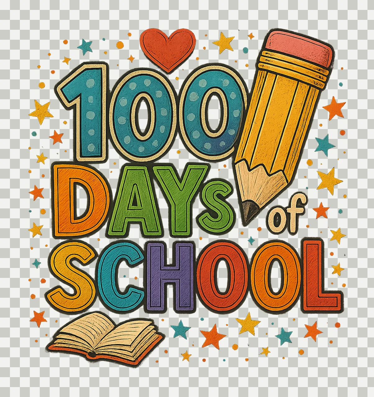 100 Days of School Teacher Sublimation Design Fun School transparency and detail preview thumbnail