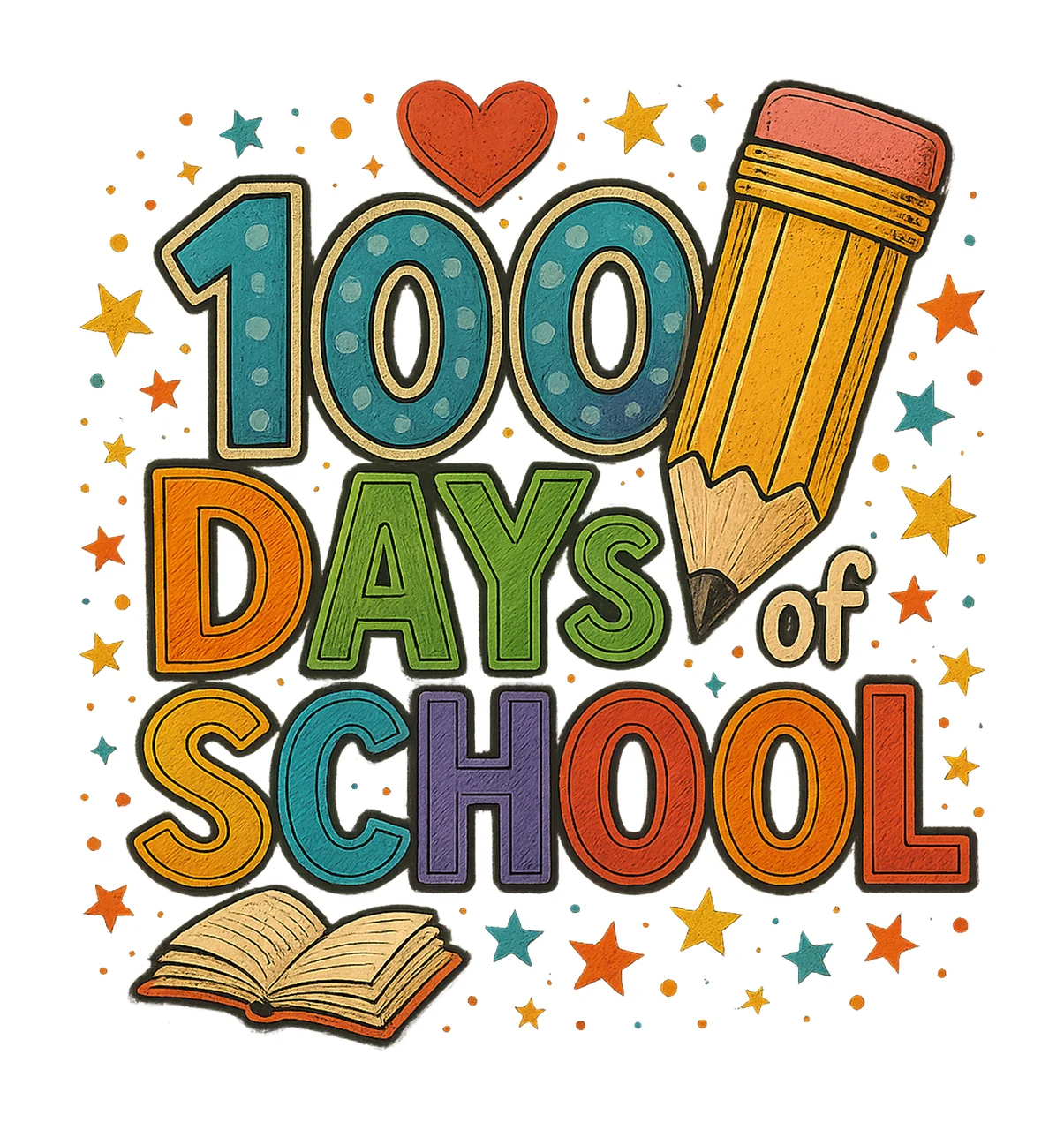 100 Days of School Teacher Sublimation Design Fun School