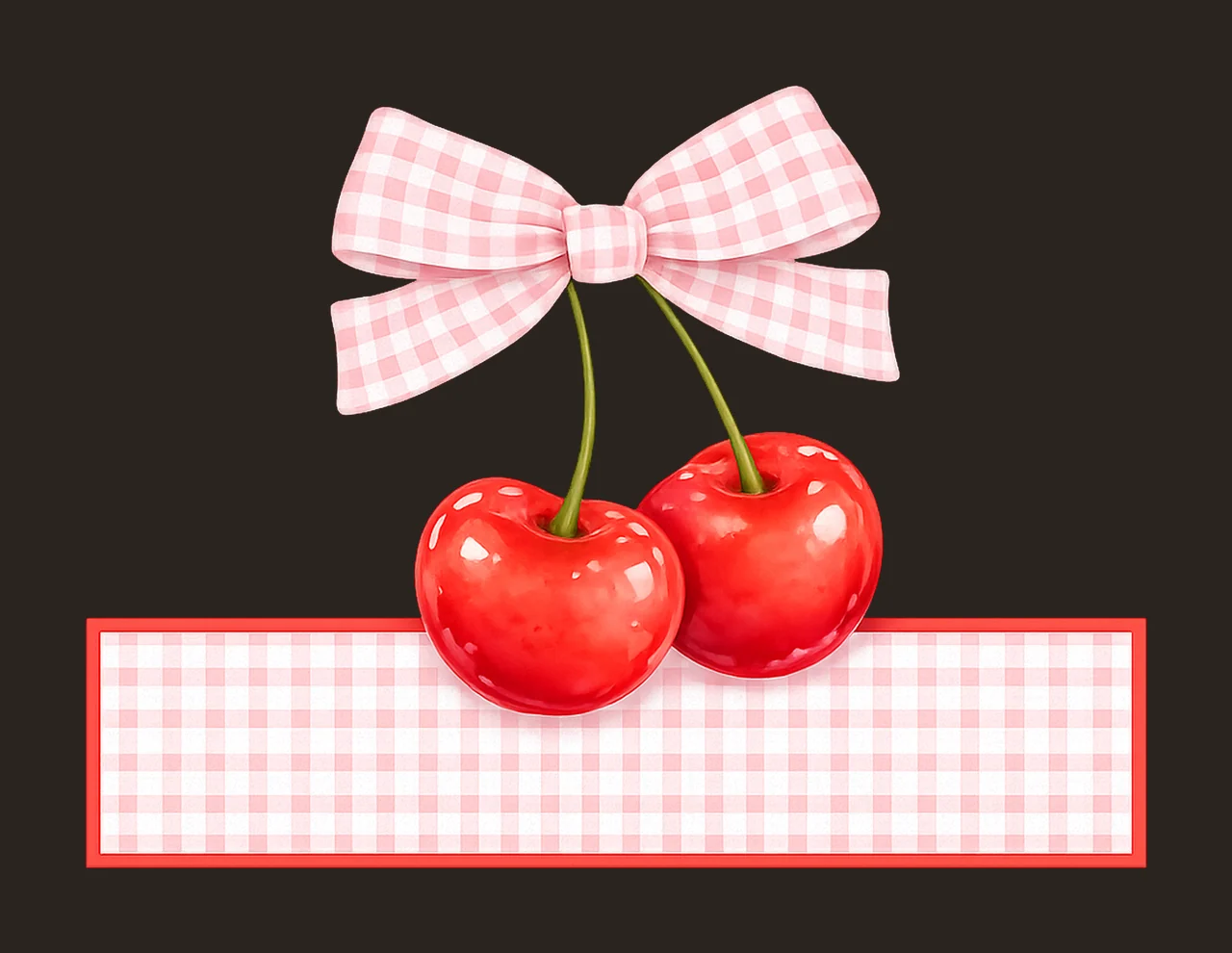 Cherry Coquette Name Box Preppy Monogram Design Kids Shirt contrast preview thumbnail