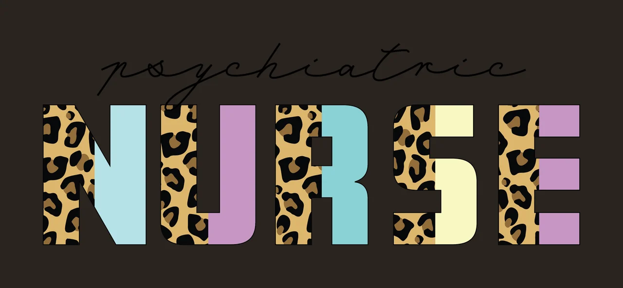 Psychiatric Nurse Text With Pattern typography letters black contrast preview thumbnail