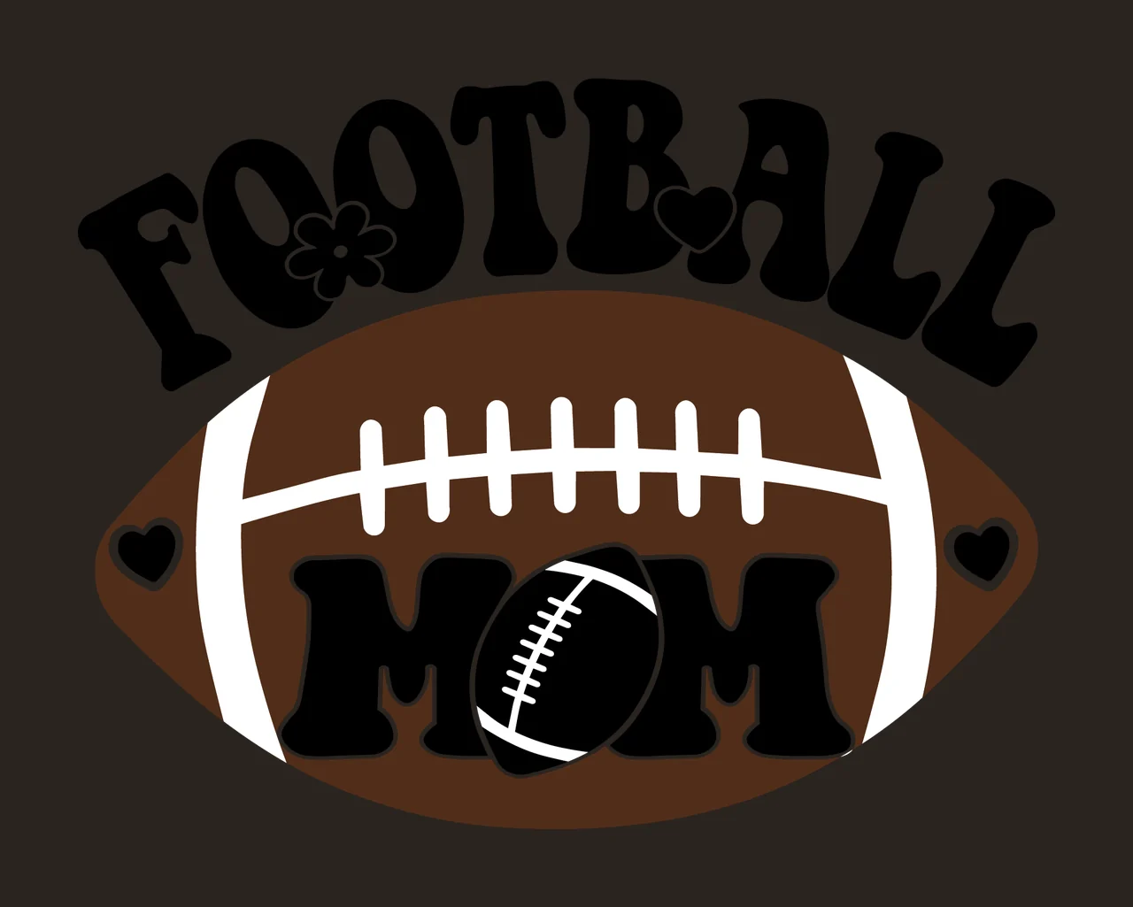 Football Mom Script With Flower And Hearts Decorating shape contrast preview thumbnail