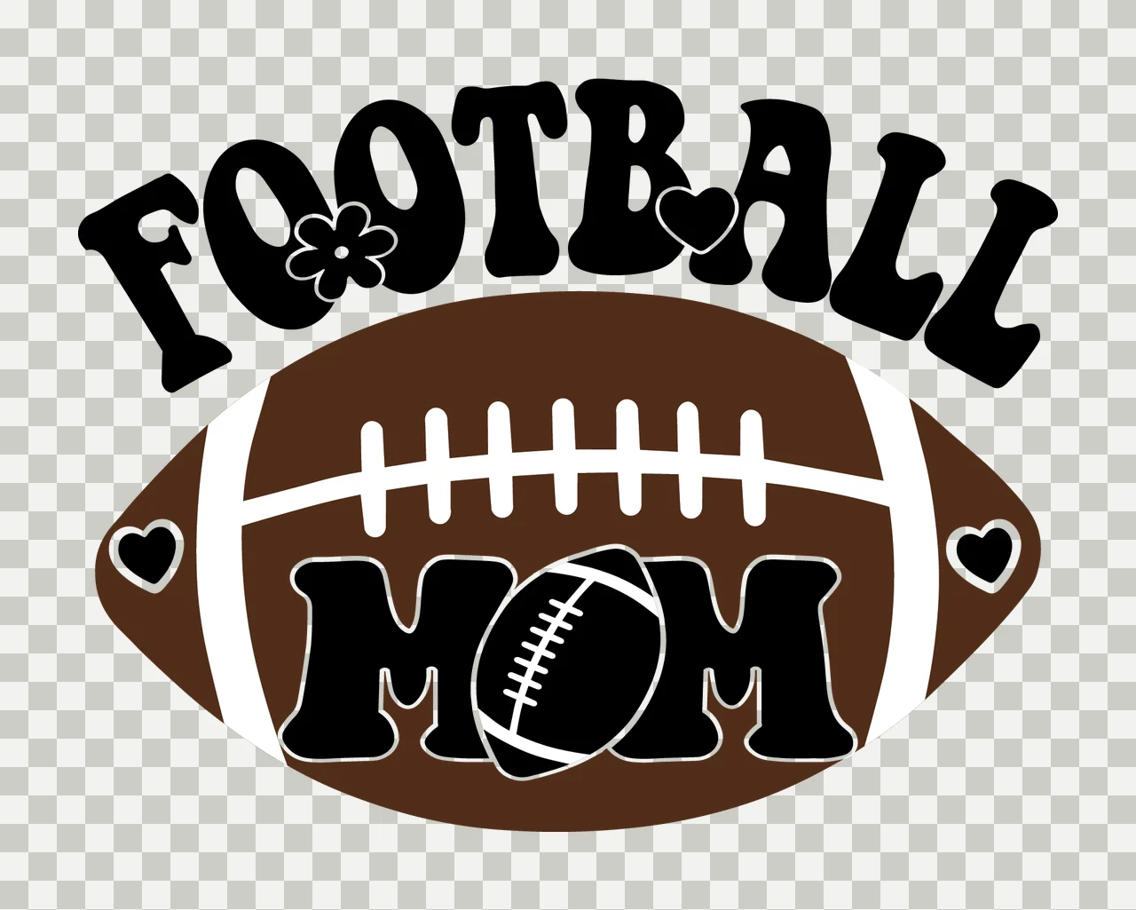 Football Mom Script With Flower And Hearts Decorating shape transparency and detail preview thumbnail