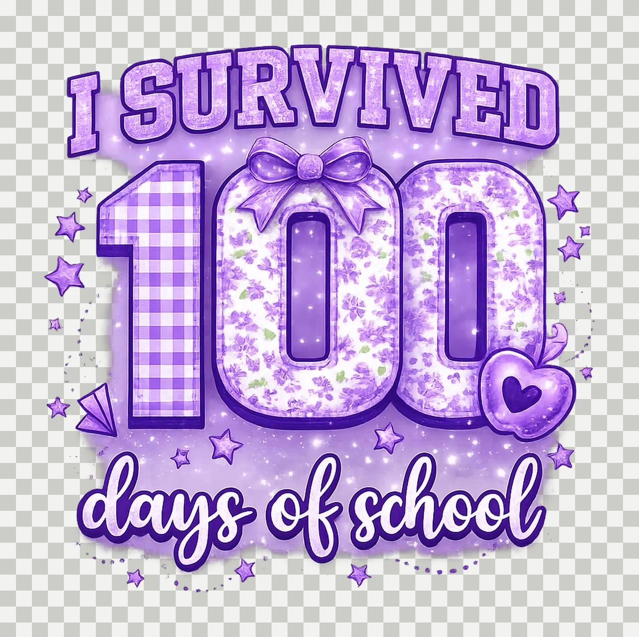 Survived 100 Days Of School Teacher 100 Days Digital Design transparency and detail preview thumbnail