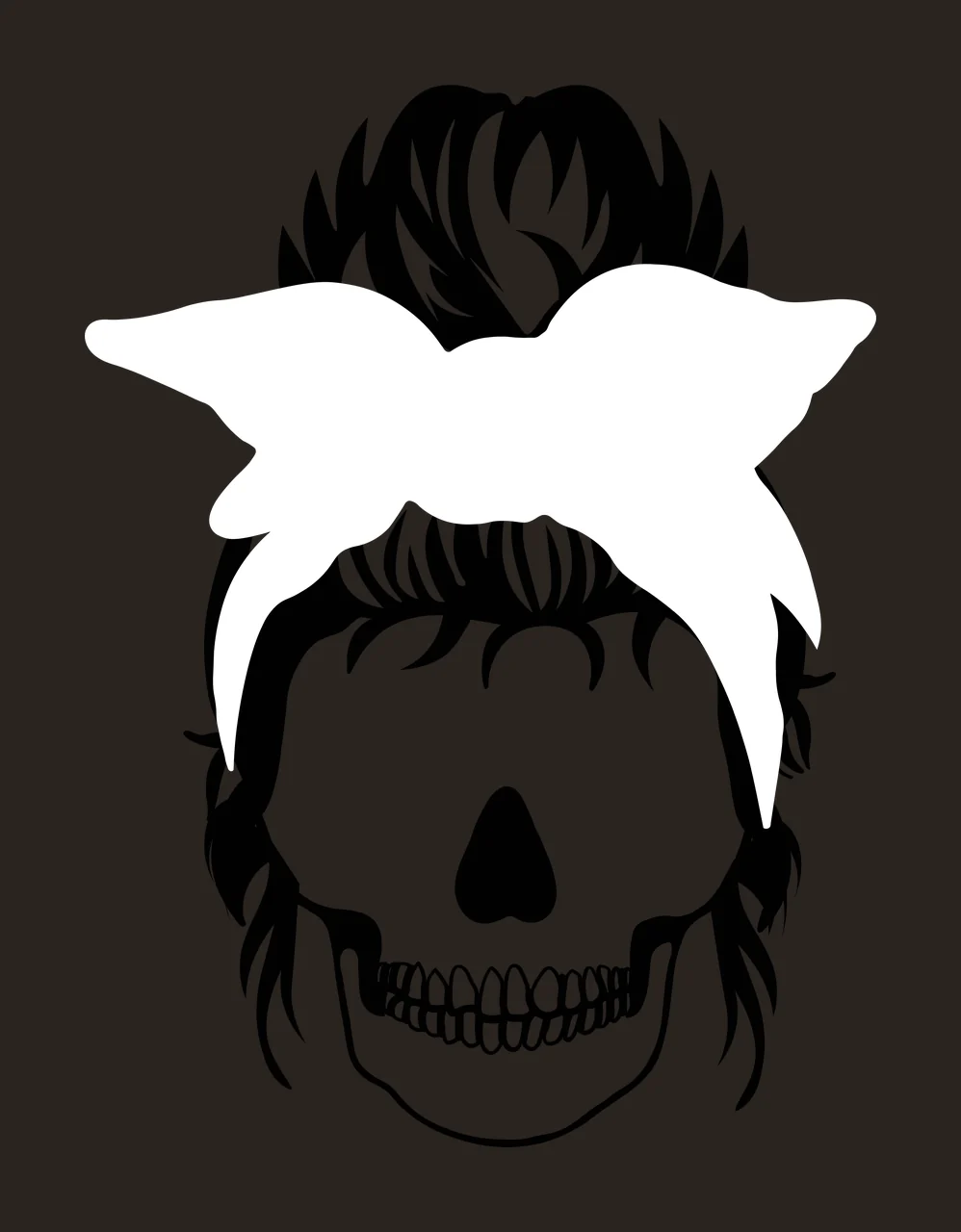 Keychain Skull Wearing Sunglasses And Hair Bow stencil black contrast preview thumbnail