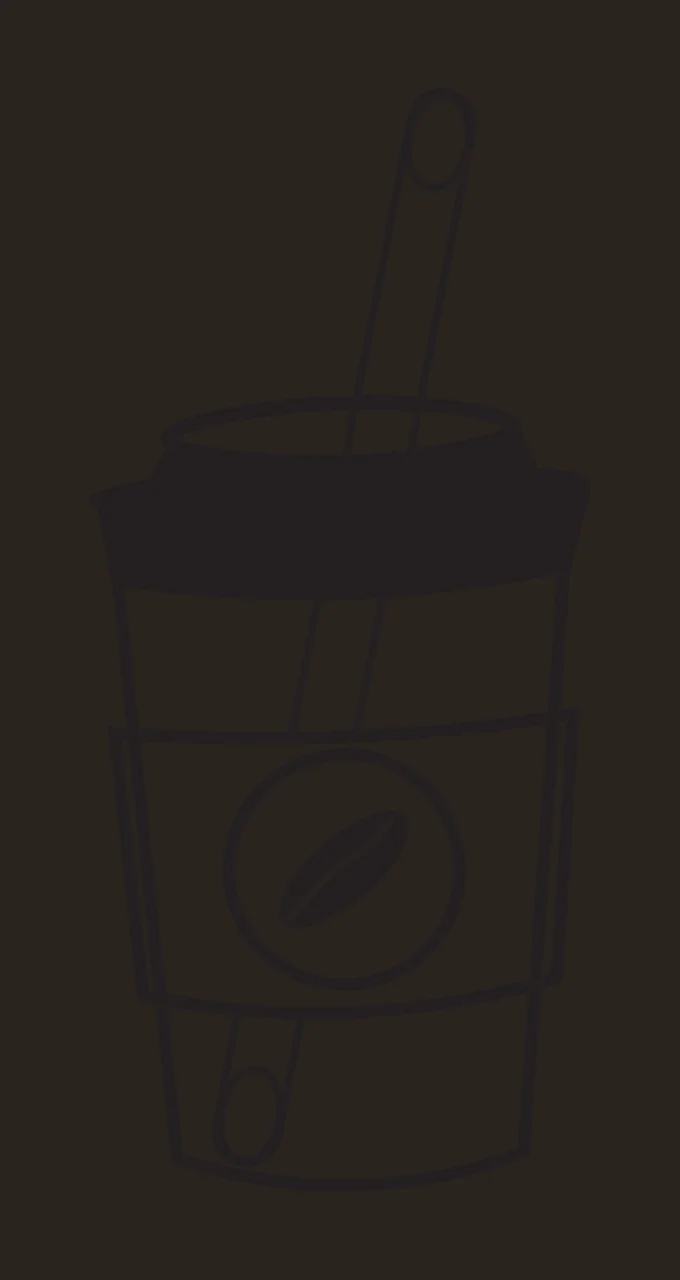 Cartoon Illustration of To-go coffee cup with lid and straw with black lid, white cup, circular label and coffee bean icon contrast preview thumbnail