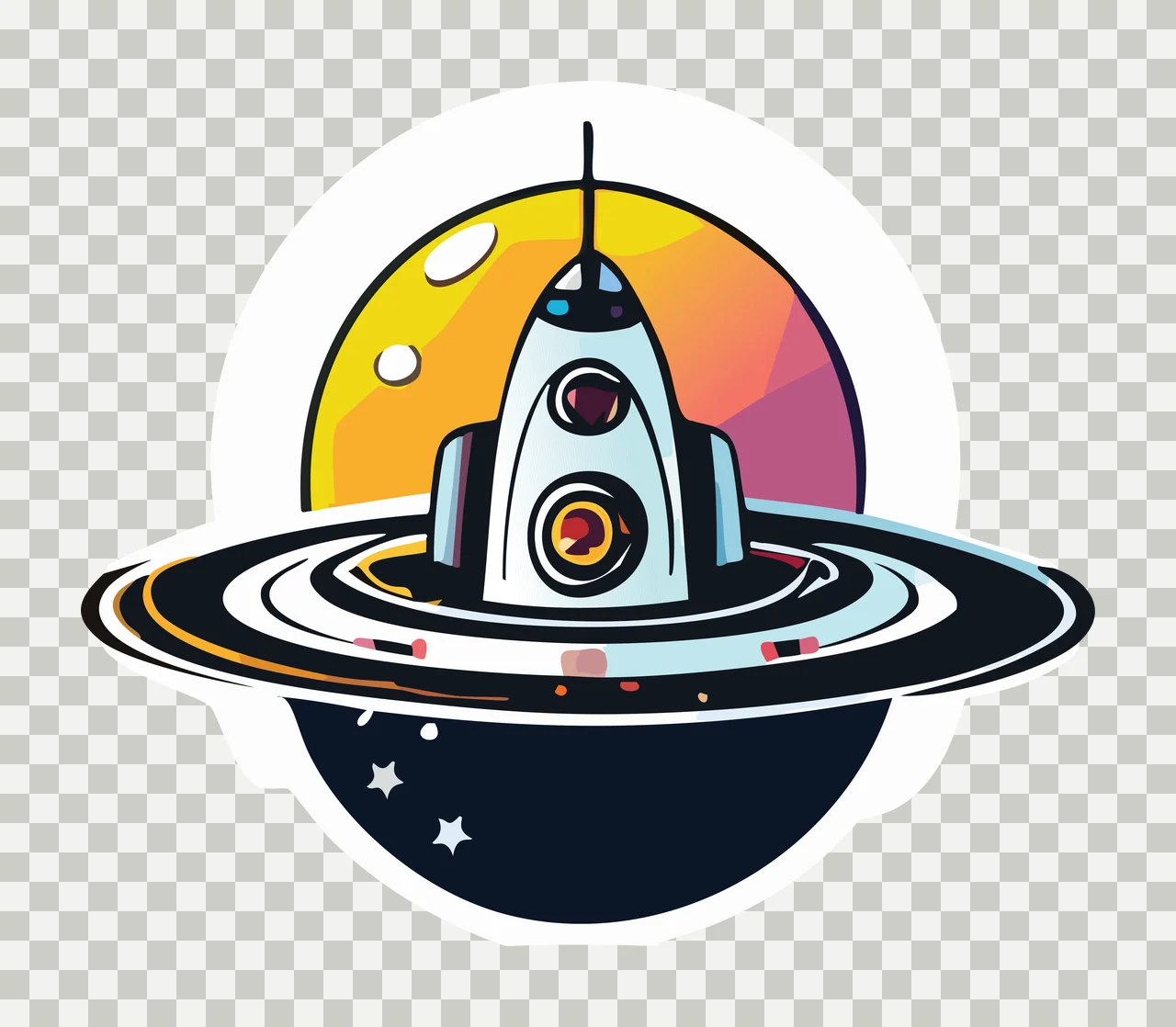 Space Planet With Rings Orbital Icon globe circle silhouette transparency and detail preview thumbnail