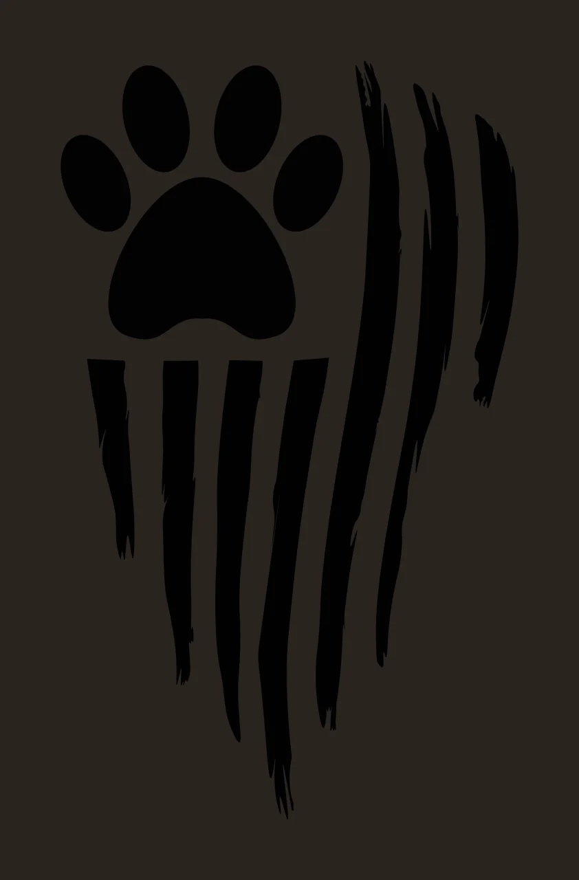 Paw Animal Print Graphic Above Uneven Vertical Textured lines contrast preview thumbnail
