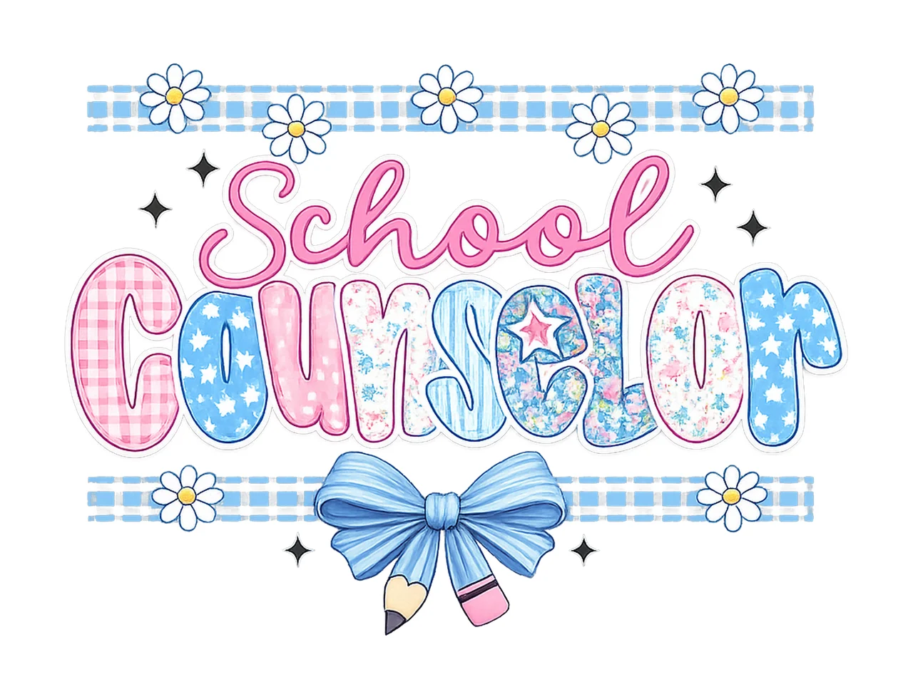 Coquette School Counselor Preppy Floral Design Back to