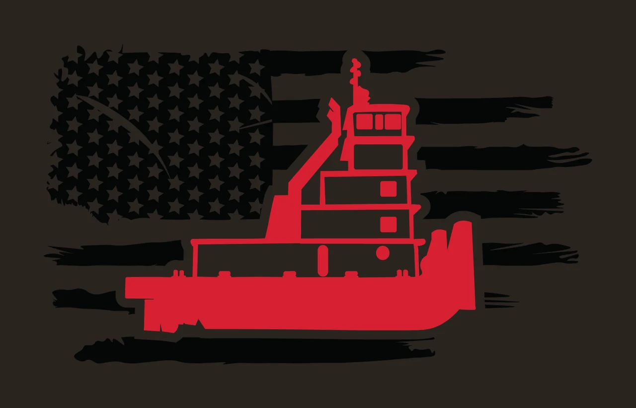 Can Glass Wrap Tugboat Graphic On American Flag contrast preview thumbnail