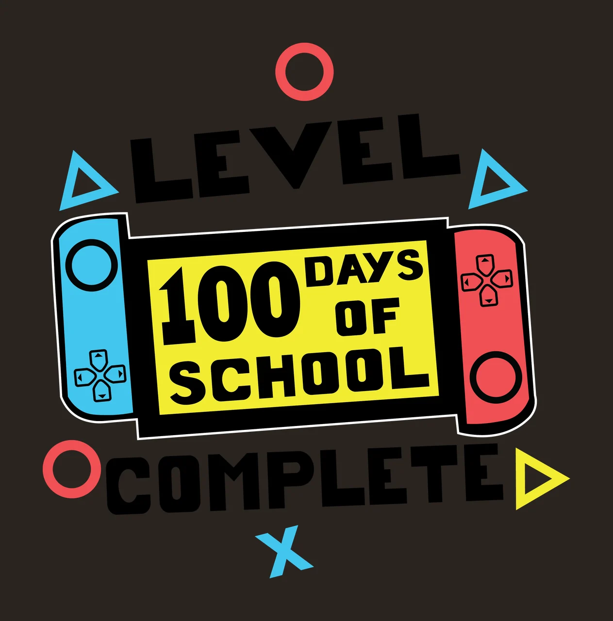 Level Complete Banner With Geometric Shapes typography circles contrast preview thumbnail