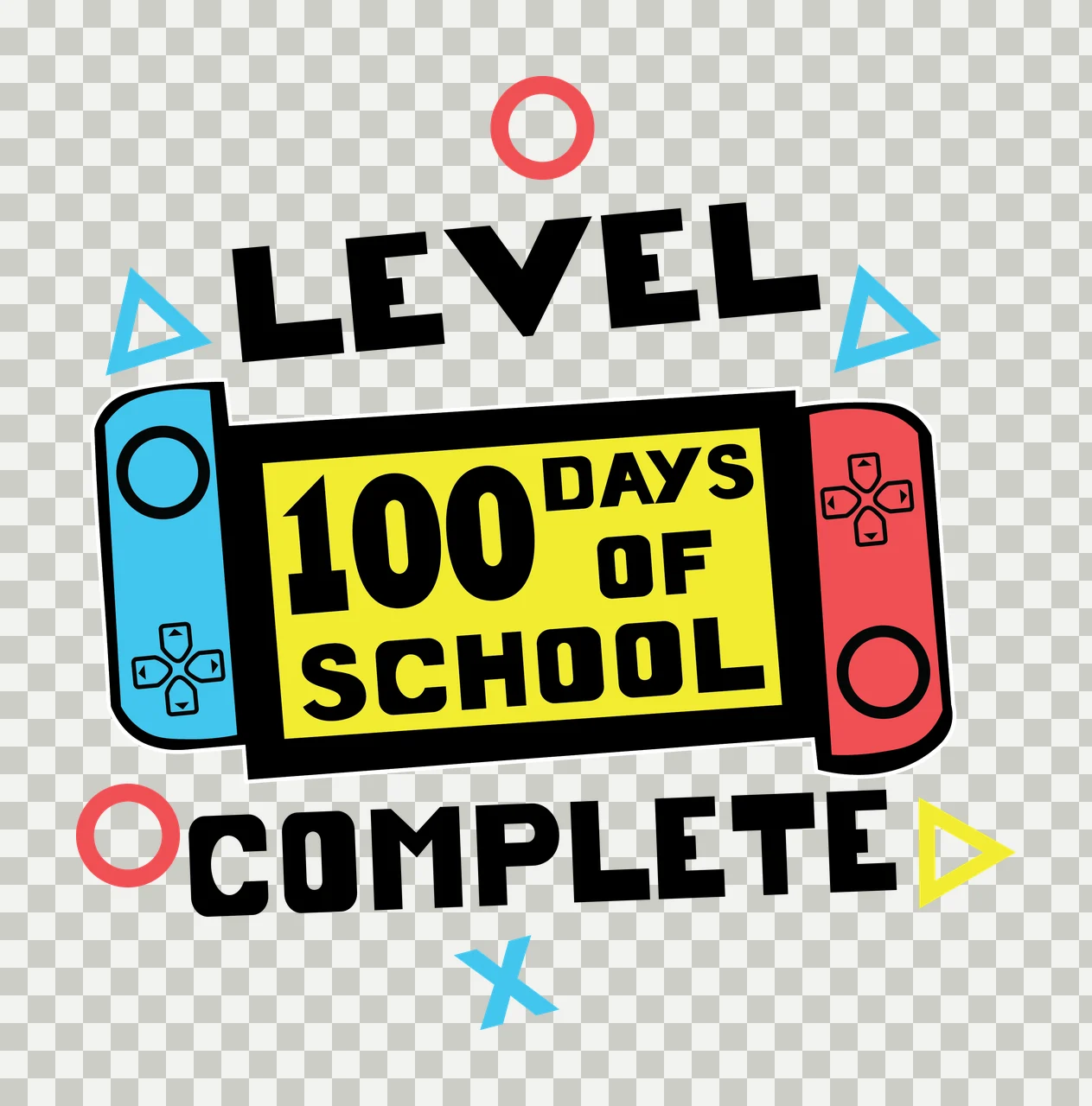 Level Complete Banner With Geometric Shapes typography circles transparency and detail preview thumbnail