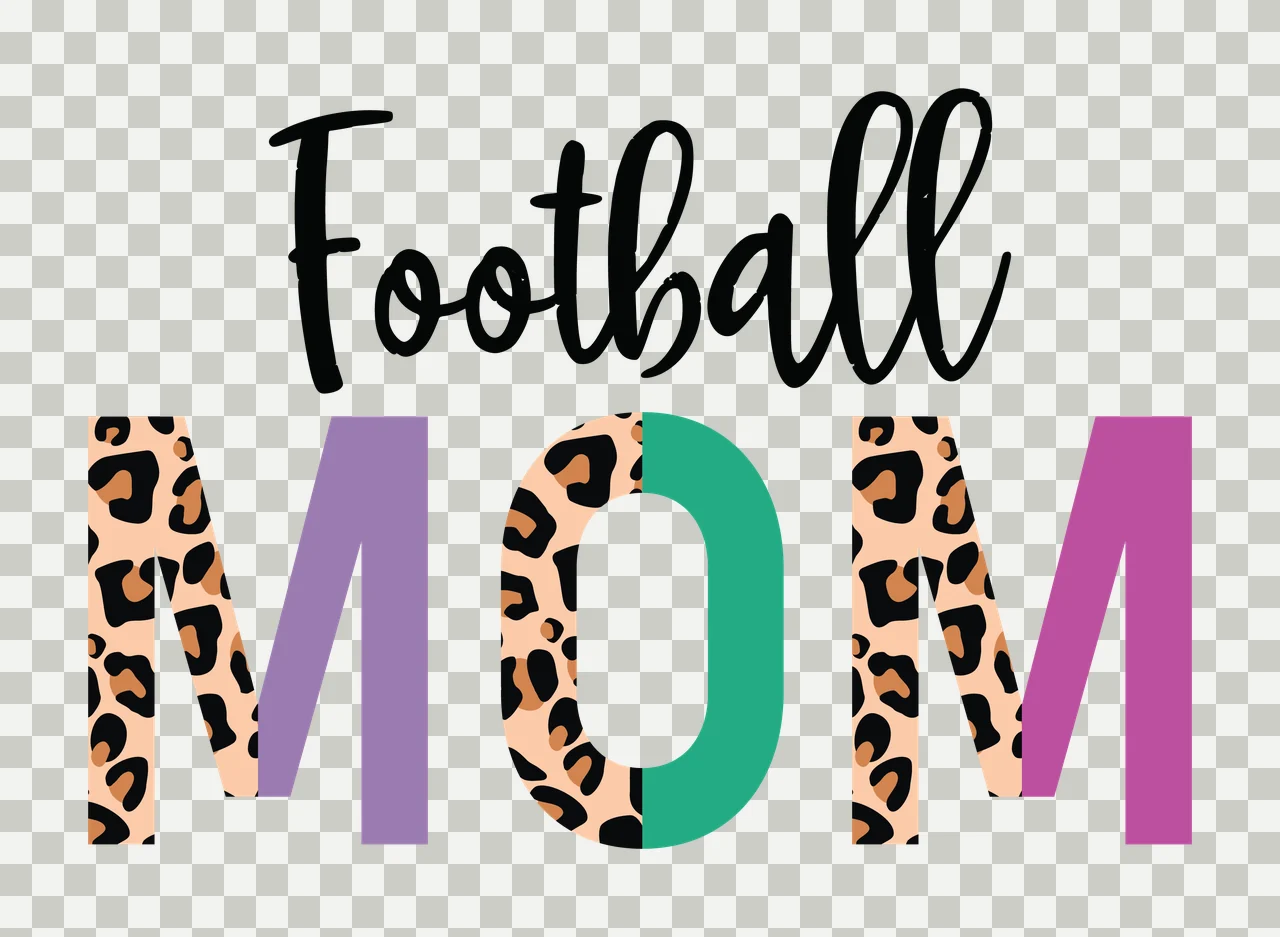 Mom Leopard Black Print Text Graphic With Cursive white Variation 2 transparency and detail preview thumbnail